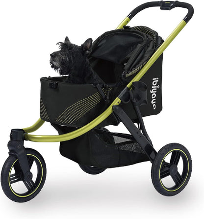 ibiyaya The Beast Pet Jogging Stroller for All Terrains, 3-Wheel Dog Carrier with Double Breaks