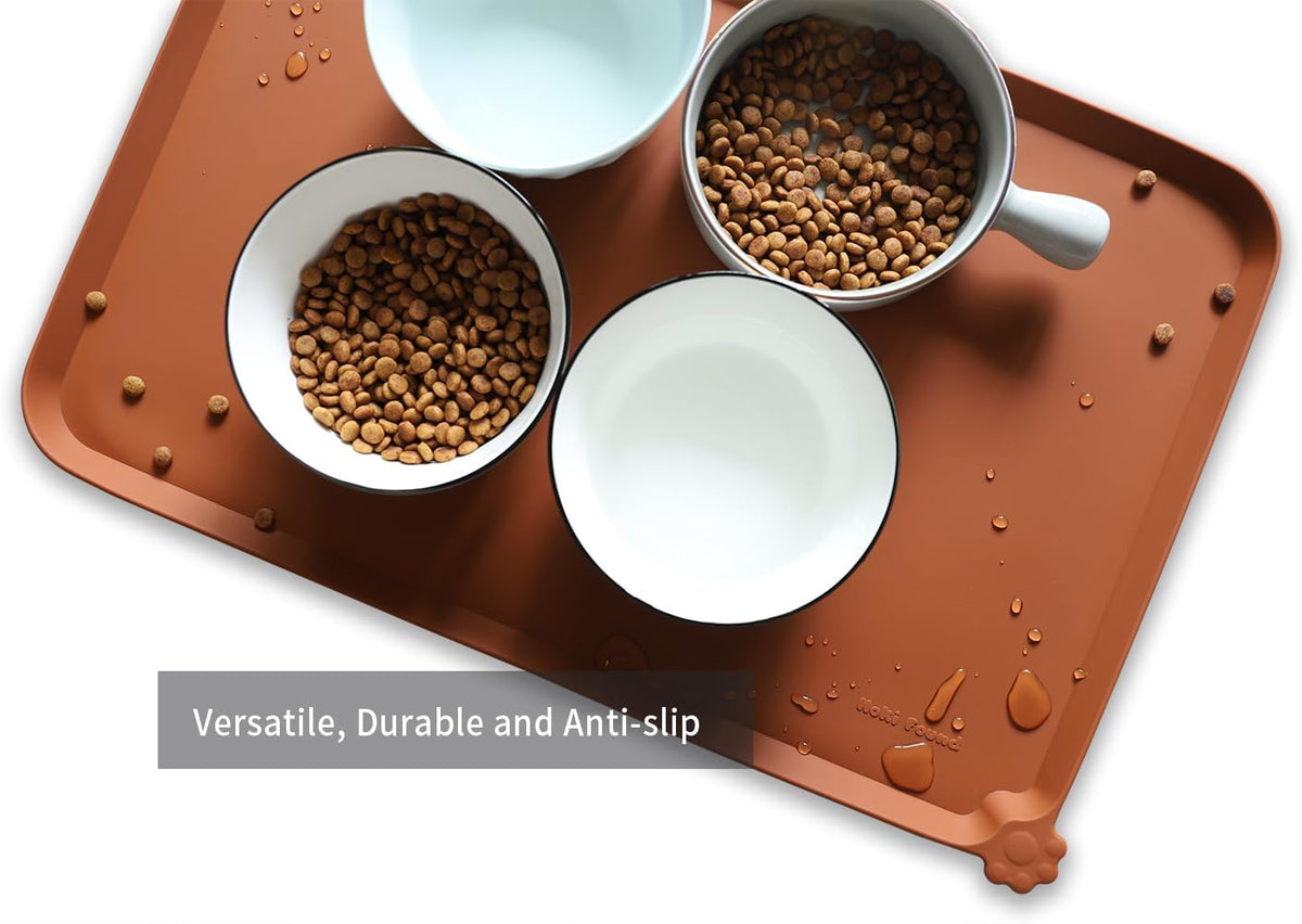 Hoki Found L Silicone Non Slip Pet Dog Cat Bowl Mats - Placemat - Feeding Mat - Waterproof - For