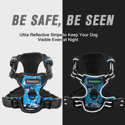 BARKBAY No Pull Dog Harness Front Clip Heavy Duty Reflective Easy Control Handle for Large Dog