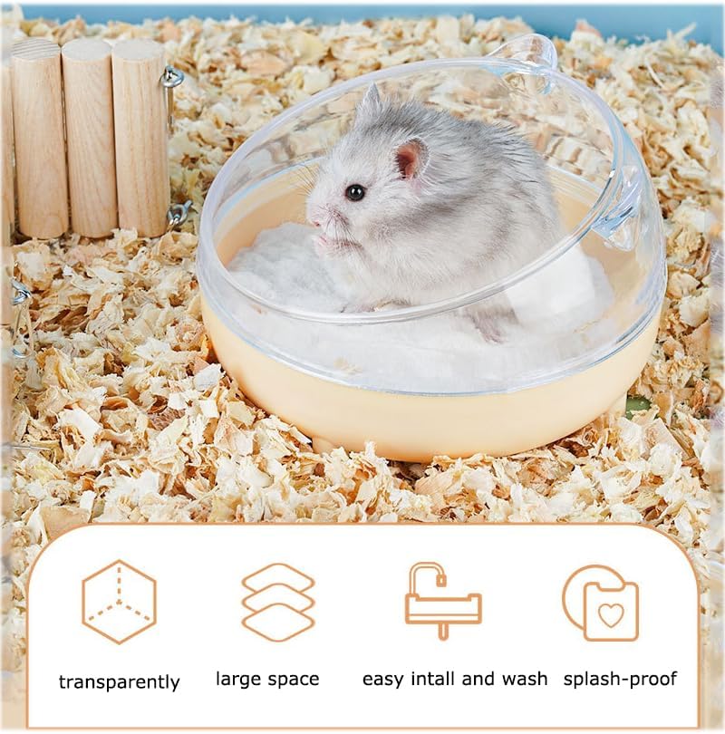 Meow&Woof Hamster Sand Bath Container, Large Sandbox Toilet Gerbil Batheoom, Tiny Chinchilla Dust