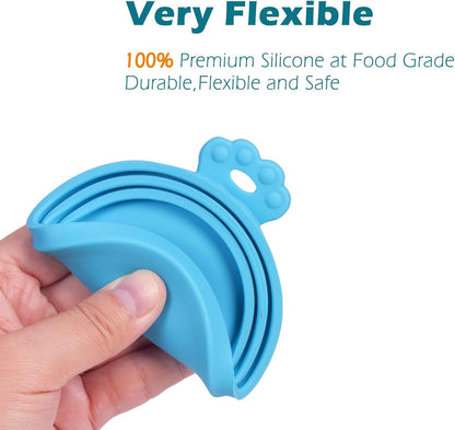 PetBonus 2 Pack Silicone Pet Can Cover Lids, Universal Size for Dog Cat Food, 1 fit 3 Standard Size