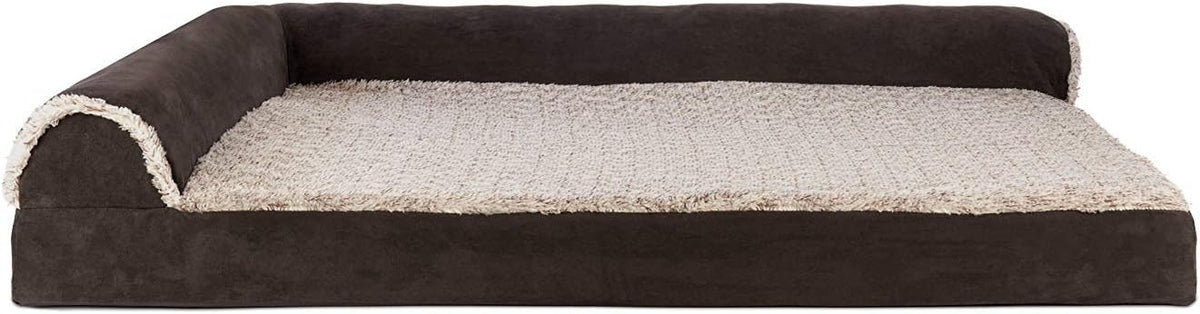 Furhaven Cooling Gel Dog Bed for Large Dogs w/ Removable Bolsters & Washable Cover, For Dogs Up to