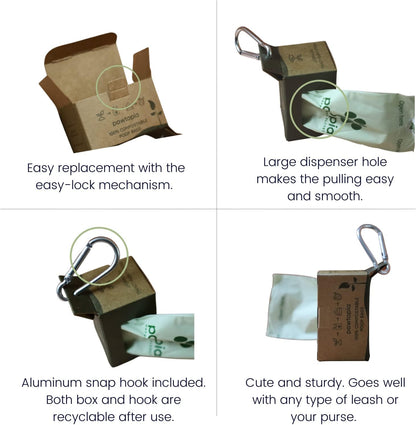 Pawtria Certified Home Compostable Dog Poop Bags (240) + Kraft Paper Dispenser, Biodegradable Poop