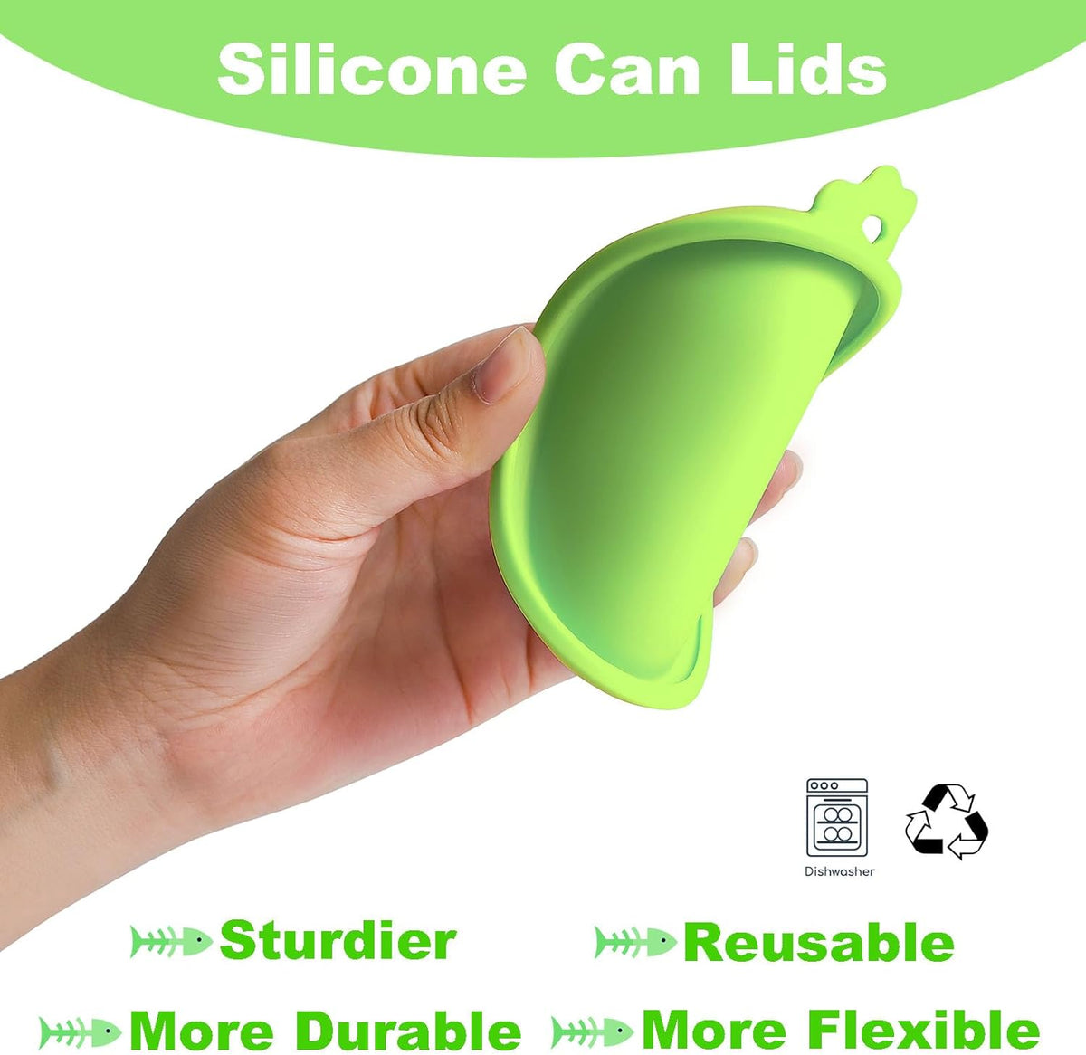 Comtim Cat Food Can Covers Lids for 5.5 oz Cans, 2 Pack Silicone Cat Food Can Lids for 5.5 oz 5.3