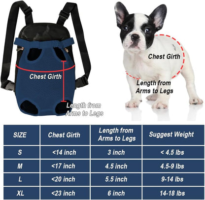 FEimaX Dog Carrier Backpack Pet Legs Out Front Cat Travel Bag, Adjustable Puppy Backpacks Carriers
