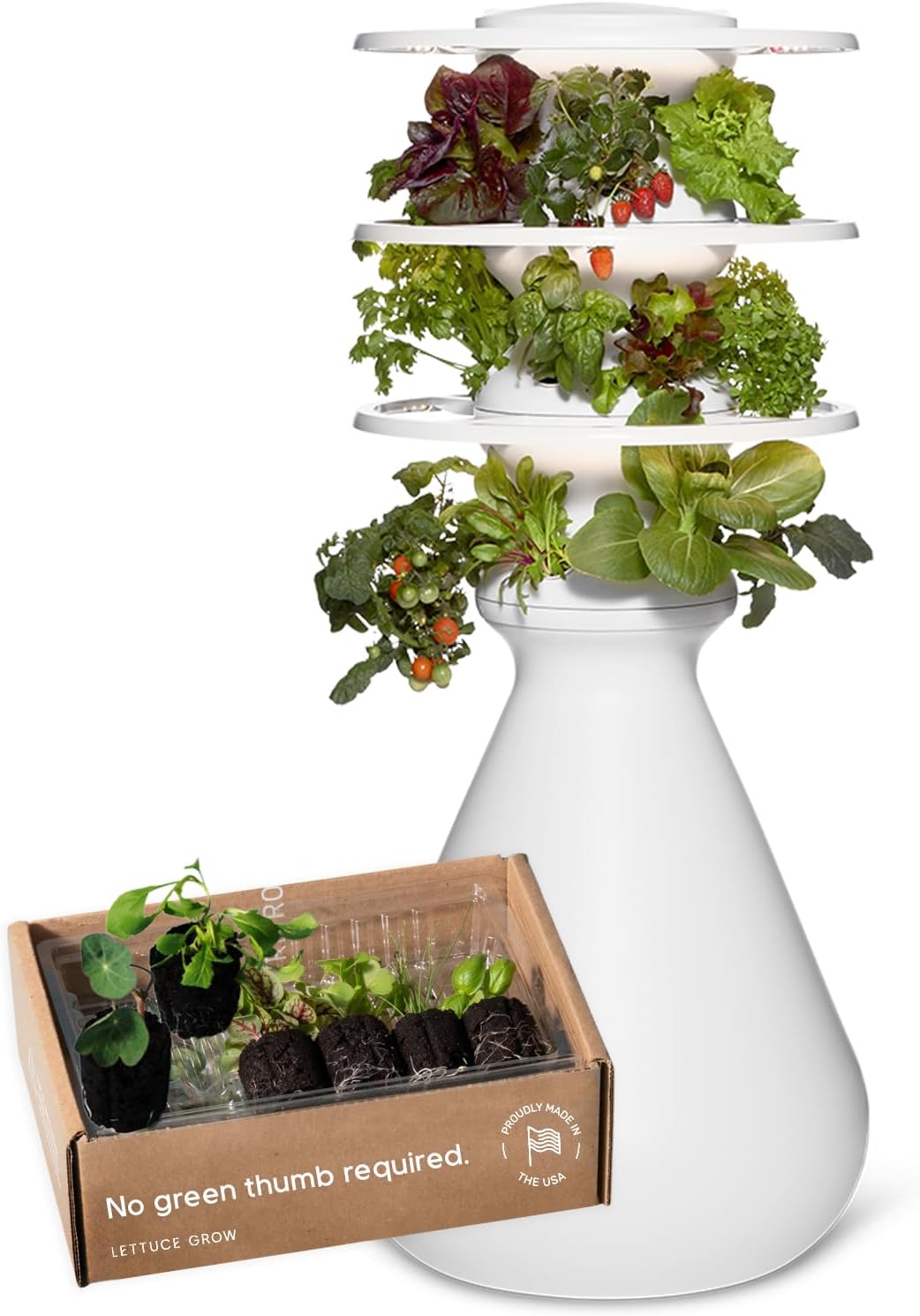 Farmstand Starter Kit with Glow Rings and 18 Seedling Credits | Small Hydroponic Growing System Kit