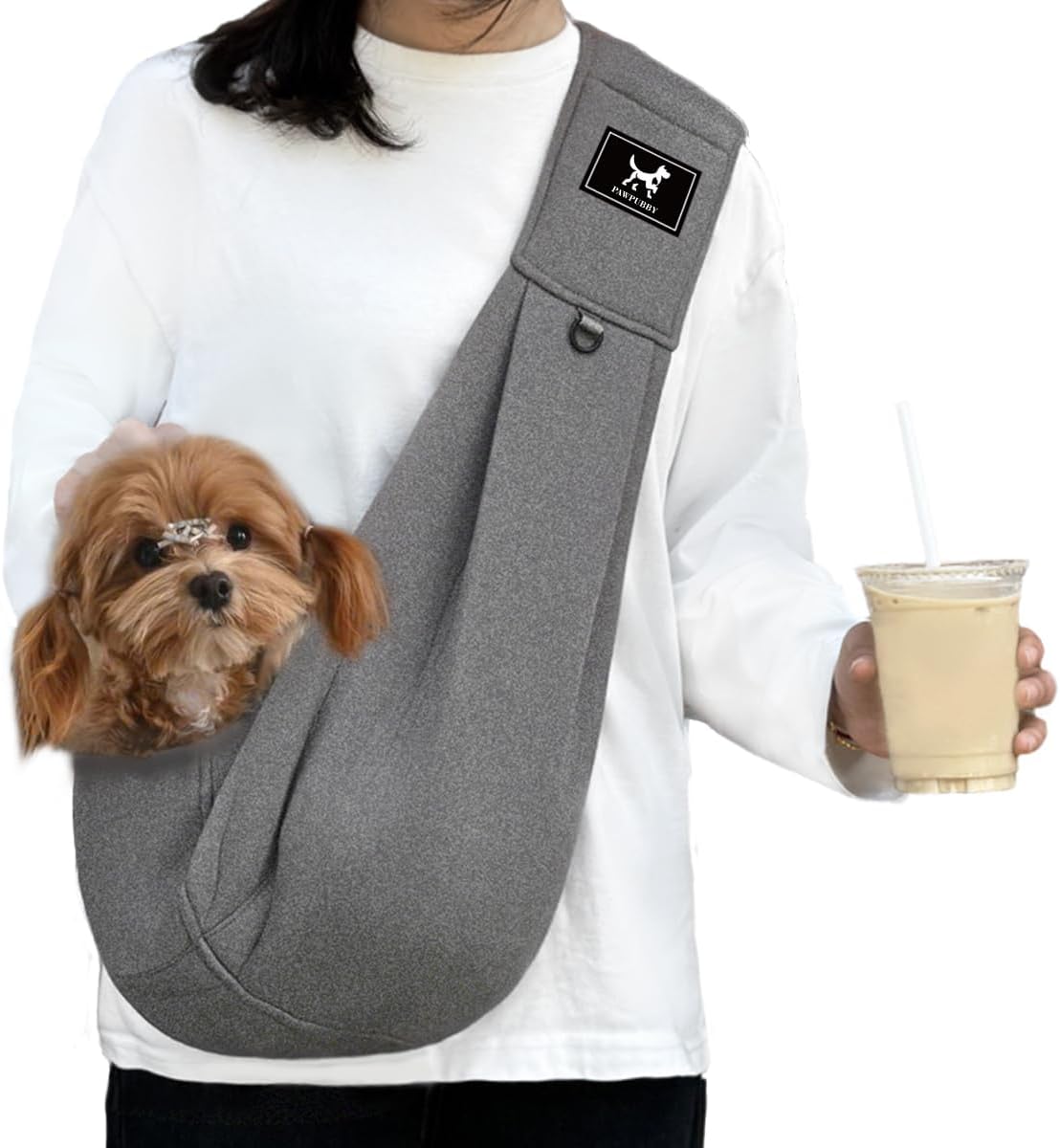 Dog & Cat Carrier Sling, Adjustable Soft Padded Shoulder Puppy Carrier, Hands-Free Dog Carrier Bag