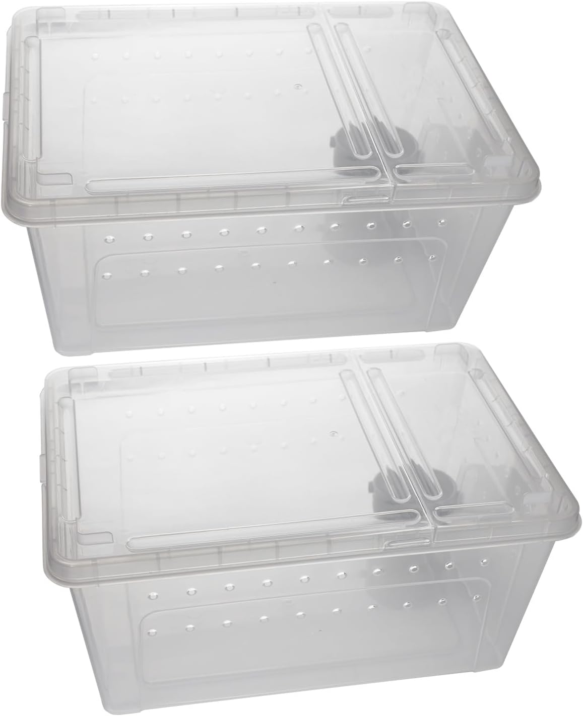 OMEM Portable Reptile Terrarium Habitat for Mini Pet Houses Breathable Holes Stackable Container