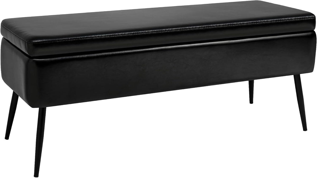 Leather Storage Ottoman Bench,End of Bed Bench for Living Room Bedroom Dinning Room