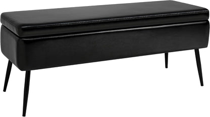 Leather Storage Ottoman Bench,End of Bed Bench for Living Room Bedroom Dinning Room