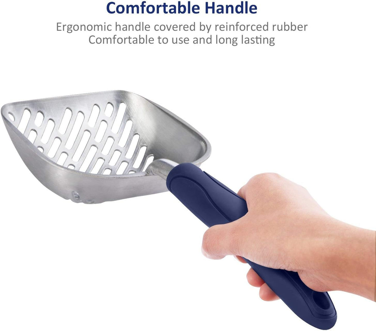 WePet Cat Litter Scoop, Aluminum Alloy Sifter, Kitty Metal Scooper, Deep Shovel with Diagonal