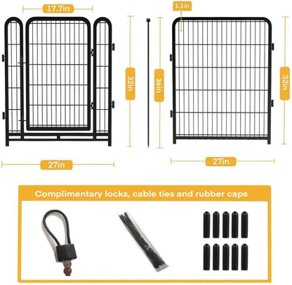 Tall Garden Fence, 32 in(H) Dog Fence Outdoor for Yard. 12 Panels Total 26.6 Ft(L) Puppy Playpen