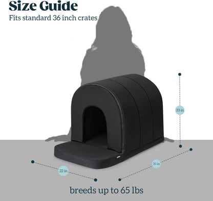 Orthopedic Dog House - Outdoor Waterproof Dog Shelter w/Porch - Indoor Pet House w/Egg-Crate Foam