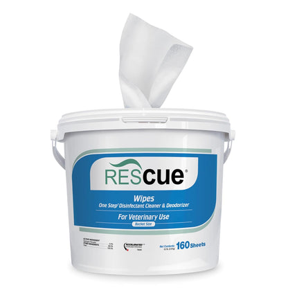 REScue One-Step Disinfectant Cleaner & Deodorizer Wipes for Vet Use – Cleaner for Kennels, Litter