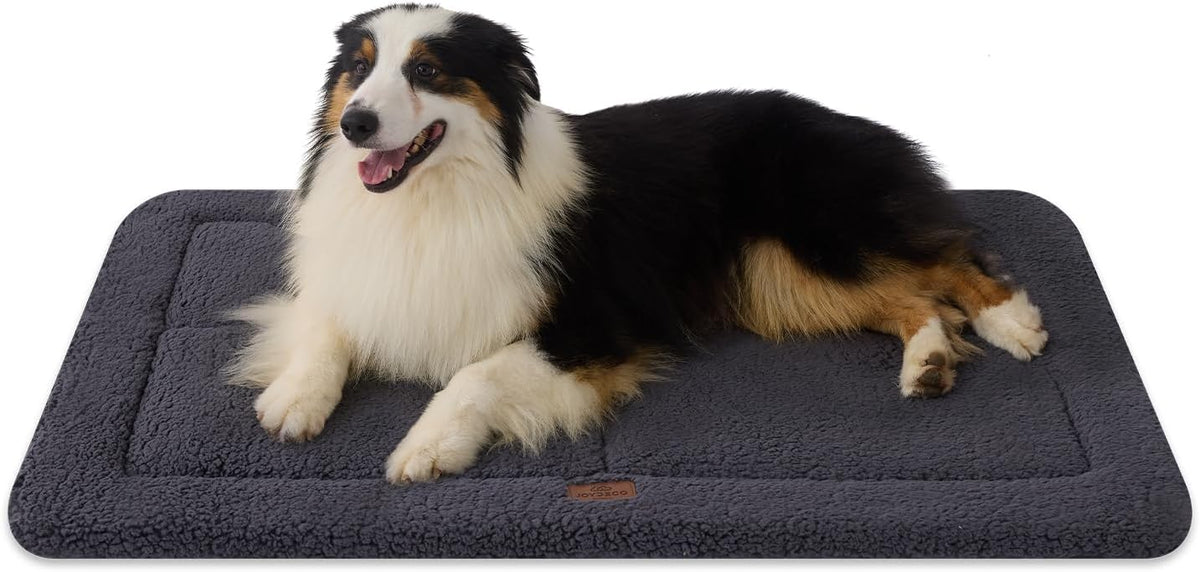 Joydeco Low Profile Dog Crate Mat Reversible Bed Pad, Washable Dog Pad Mat with Ultra Soft Fleece
