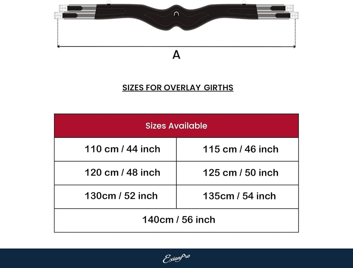 Exion Designer Anatomic Snap Over Lay Girth | Comfortable Leather Horse Girth for English Saddles |