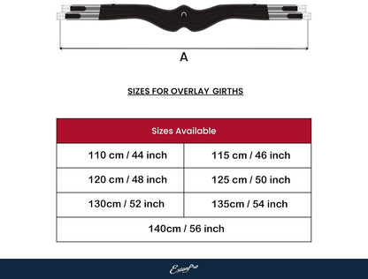 Exion Designer Anatomic Snap Over Lay Girth | Comfortable Leather Horse Girth for English Saddles |