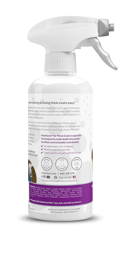 Vetericyn FoamCare Dog Shampoo and Conditioner - Instant Foaming, Spray-On Hypoallergenic Shampoo