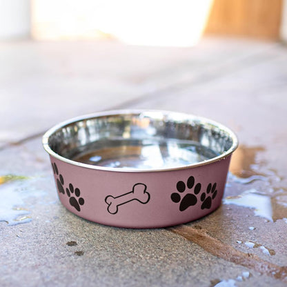 Loving Pets Bella Dog Bowls- Stainless Steel Dog & Cat Bowls - Spill Proof Dog Food Bowl, Cat Bowl