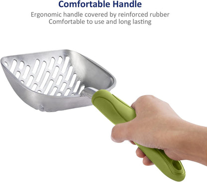 WePet Cat Litter Scoop, Aluminum Alloy Sifter, Kitty Metal Scooper, Deep Shovel with Diagonal