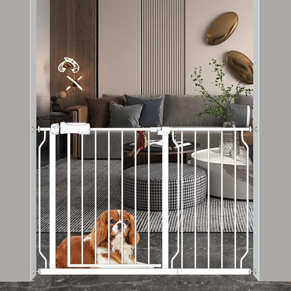 Safety Baby Gates for Doorway Stairs 43.5-48 Inch Extra Wide Child Gate for Kid Pet Dog Gate Indoor