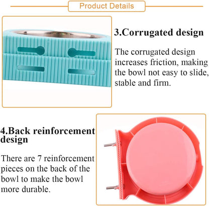 kathson Crate Dog Bowl, Removable Stainless Steel Hanging Pet Cage Bowl Food & Water Feeder Coop