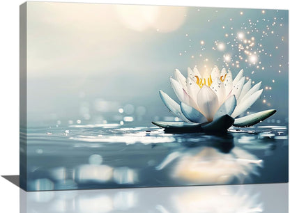 Bathroom Lotus Wall Art Floral Pictures Zen Meditation Wall Decor Yoga Spa Spiritual Canvas Print