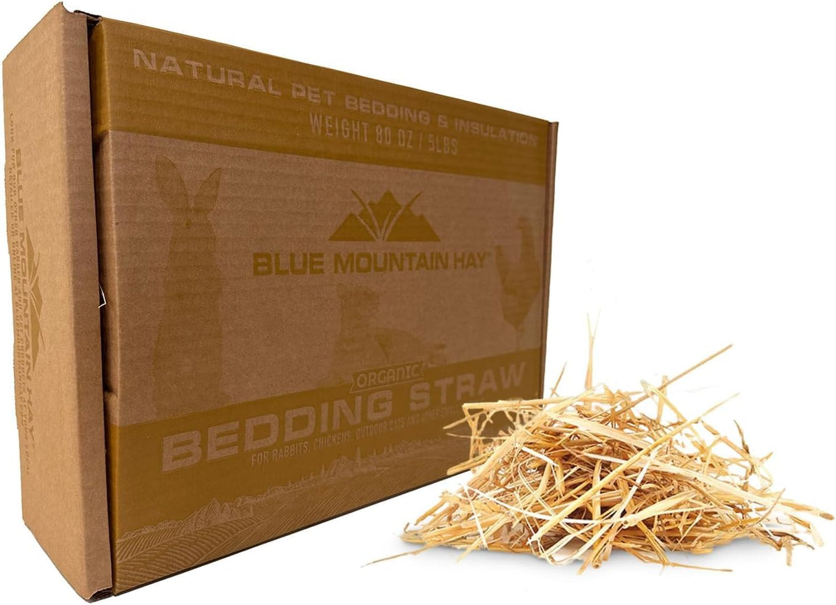 Blue Mountain Hay | Organic Bedding Straw (5 lb) | Natural Pet Bedding & Insulation for Rabbits