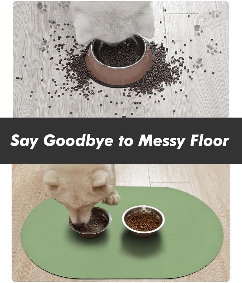 Absorbent Dog Food Mat-Dog Cat Mat for Food and Water Bowl, Quick Dry Pet Food Mat, No Stains Pet