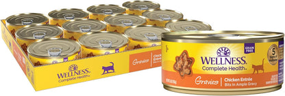 Wellness Complete Health Gravy Adult Wet Cat Food, Natural, Protein-Rich, Grain Free, 5.5 Ounce