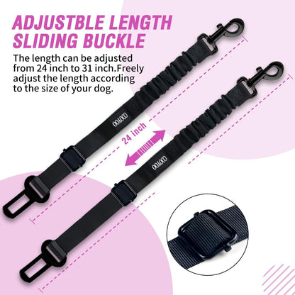 COOYOO Dog Seat Belt, Durability Retractable Dog Car Harness Adjustable Dog Seat Belt for Vehicle