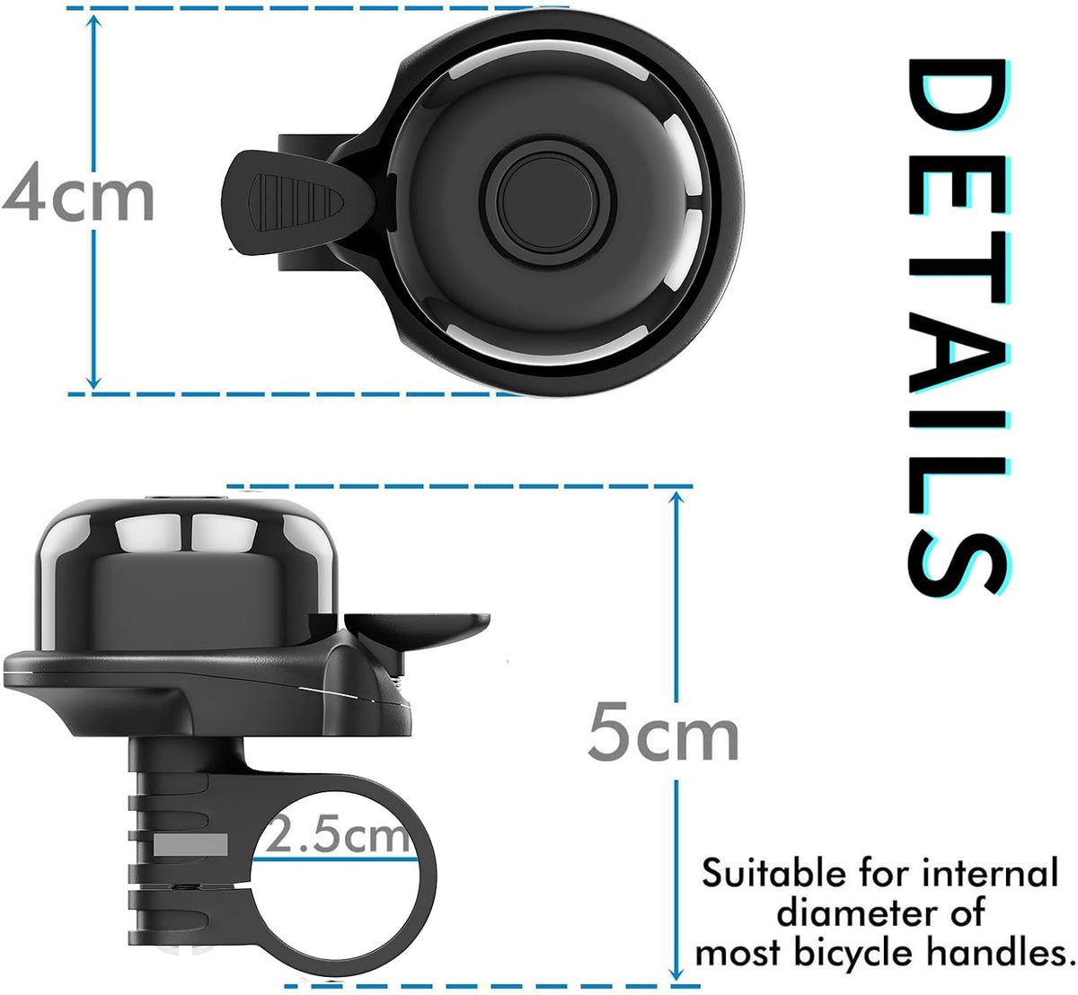 2 Pack Classic Bike Bell, Bicycle Bell Loud Crisp Clear Sound Bicycle Bike Bell City Bike BMX Bike