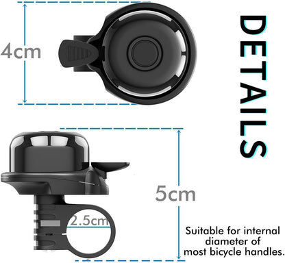 2 Pack Classic Bike Bell, Bicycle Bell Loud Crisp Clear Sound Bicycle Bike Bell City Bike BMX Bike