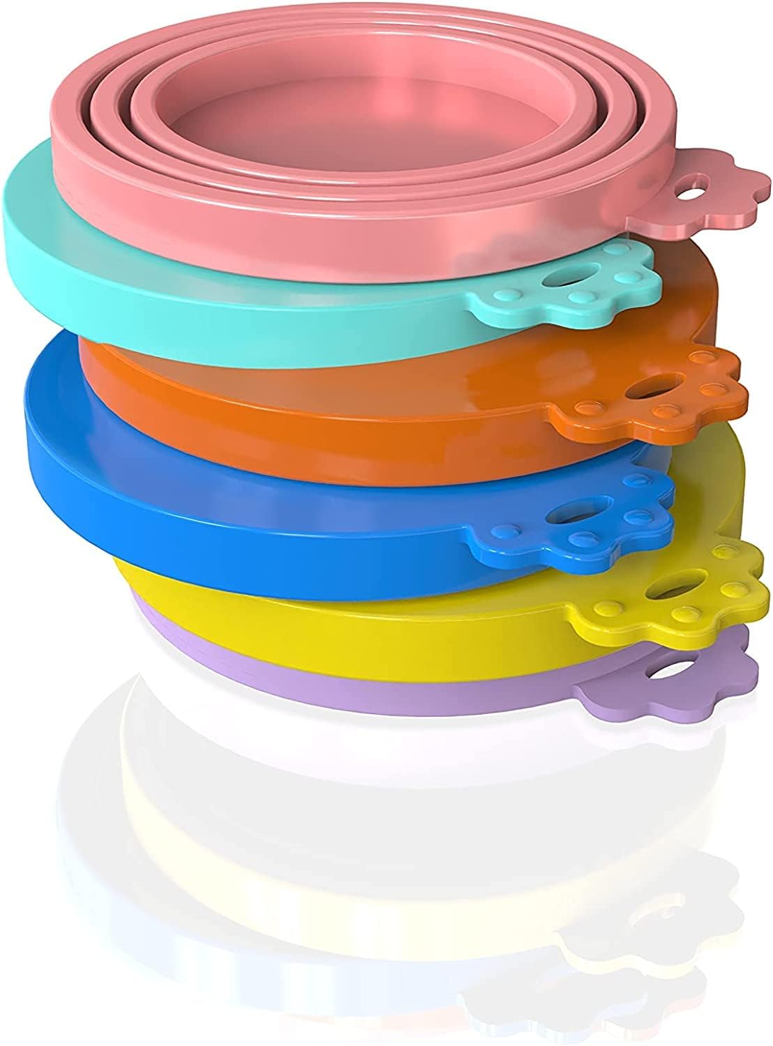 8 pack Silicone Pet Food Can Lids for 3 Standard Size Food Cans for Pet Food Cans or Canned Goods