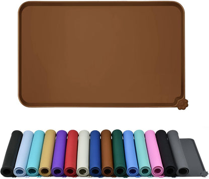 Waterproof Pet Feeding Mat with High Raised Edges, Heavier and Thicker Placemats for Cat Dog Water