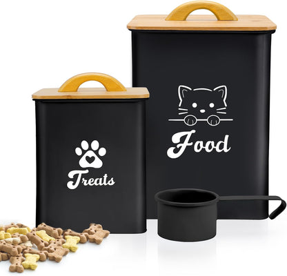 Cat Food Storage Container with Scoop, 2PCS Cat Food Storage Container with Lids Airtight, Cat