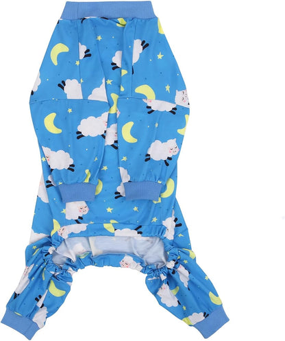 HDE Dog Pajamas One Piece Jammies Jumpsuit Pet Clothes Outfit Stretchy Lightweight Comfy Shirt Pjs