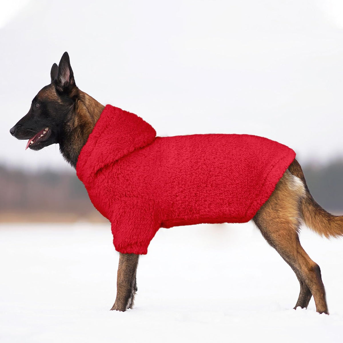 Fuzzy Dog Sweaters for Large Dogs Pet Hoodie Clothes Warm Soft Pet Coats Hooded Sweatshirt Dog