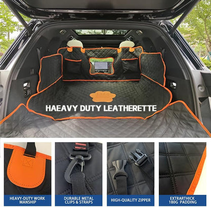 SUV Cargo Liner for Dogs, PU Leather Waterproof Pet Trunk Cargo Cover Dog Seat Mat for SUVs Sedans