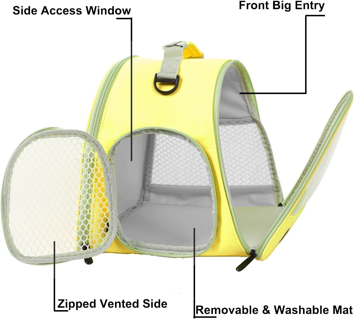 Bunny Travel Carrier with Absorbent Pad Set, Pee Pad with Leak-Proof Quick-Dry Design for Bearded