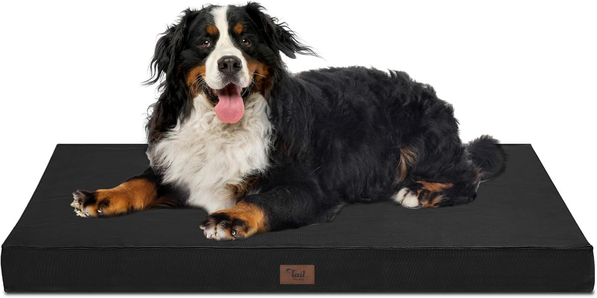 Outdoor Extra Large Dog Crate Bed, Big Waterproof Dog Bed for Large Dogs, Orthopedic Egg Foam Pet