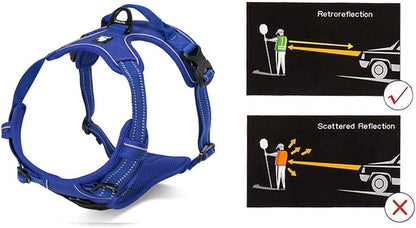 Truelove No Pull Dog Harness with Easy Control Handle and 2 Leash Attachments,Reflective Adjustable