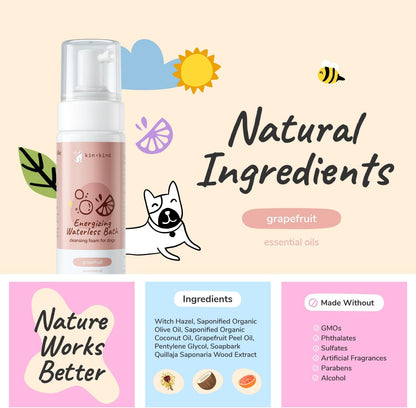 kin+kind Waterless Dry Shampoo for Dogs - Rinse-Free, Eliminate Itch and Odor, Natural Formula with