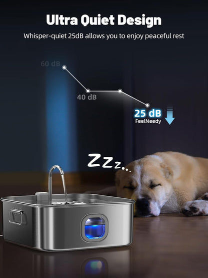 Dog Water Fountain Stainless Steel, 410oz/3.2Gal/12L Large Pet Water Fountain for Large Dog, Dog
