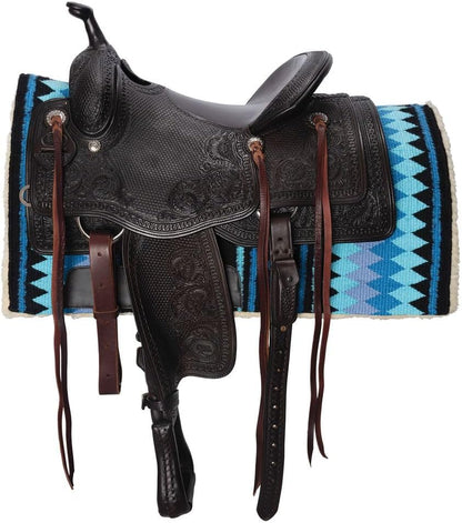 Fleece Bottom Contoured Saddle Pad - 34" x 40" | New Zealand Wool Top | 3/4" Felt Core | Contoured