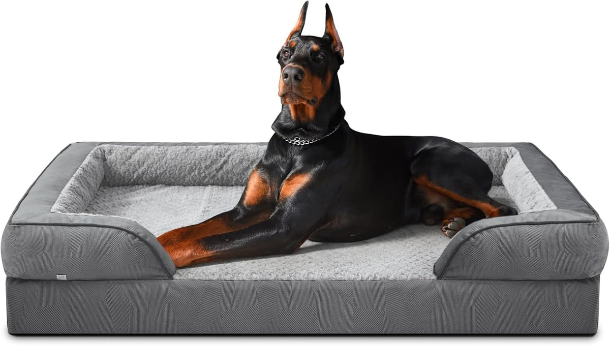INVENHO Orthopedic Extra Large Dog Bed, XXL Waterproof Dog Sofa, Egg-Crate Foam Couch with Washable