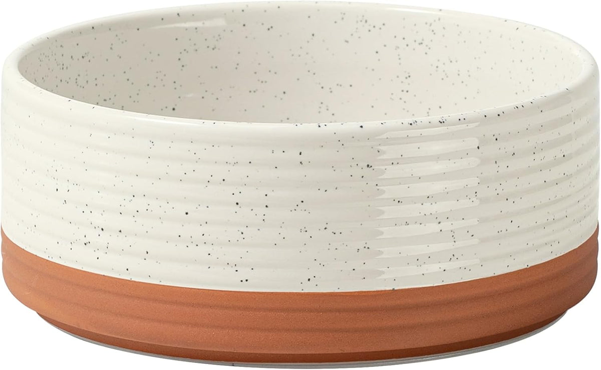 Ceramic 6.1inch Dog Bowl for Small Breed Dogs, Anti-Slip and Weighted Pet Food and Water