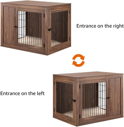 unipaws 38.5 Inch Furniture Style Dog Crate for Medium Large Dogs, Indoor Aesthetic Dog Stuff