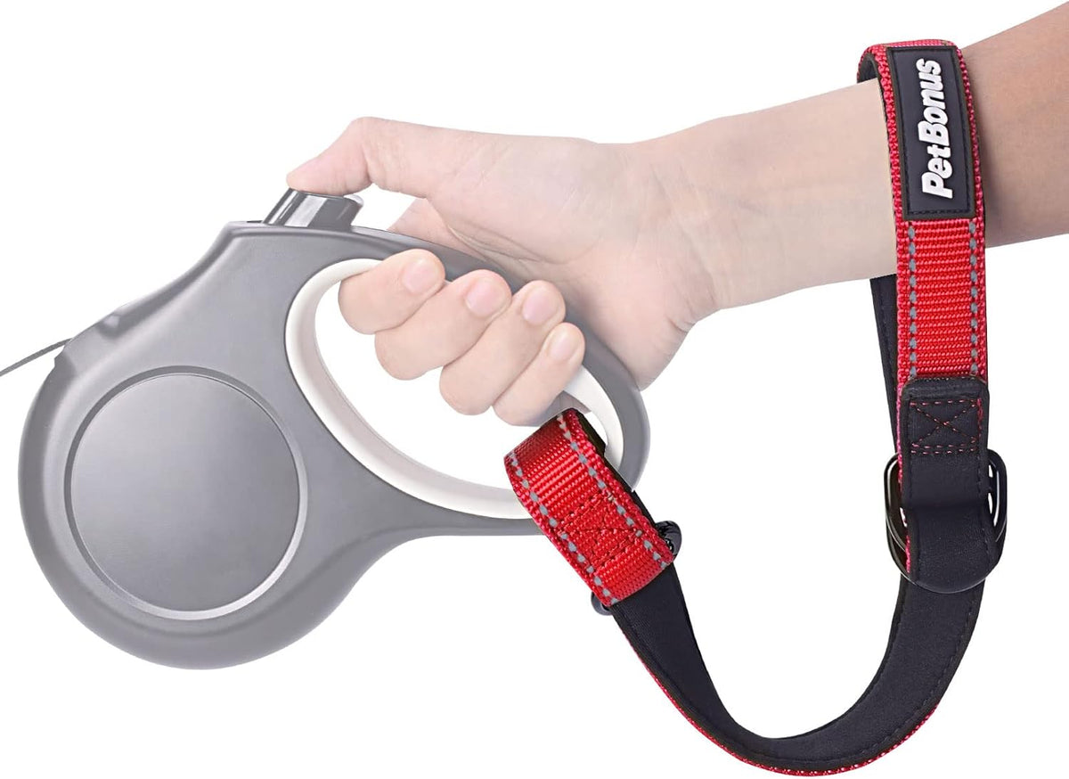 PetBonus Short Dog Leash, Safety Wrist Strap for Retractable Dog Leash, Reflective Design and