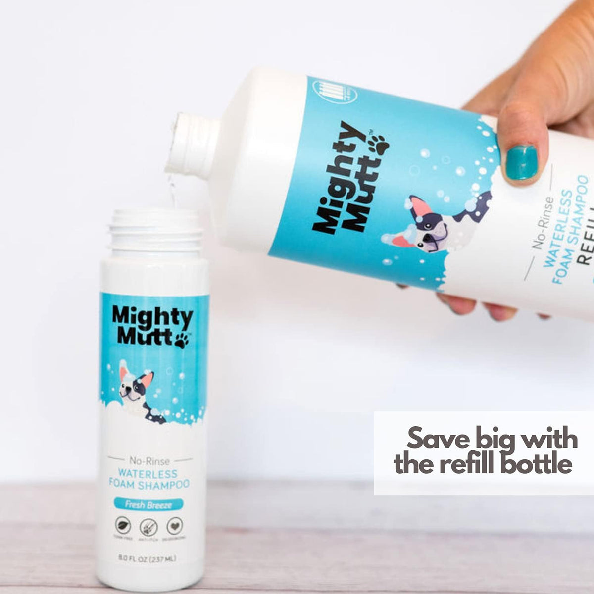 Mighty Mutt Waterless Foam Shampoo for Dogs | Dry Shampoo for Dogs No Rinse | Deodorizes Smelly